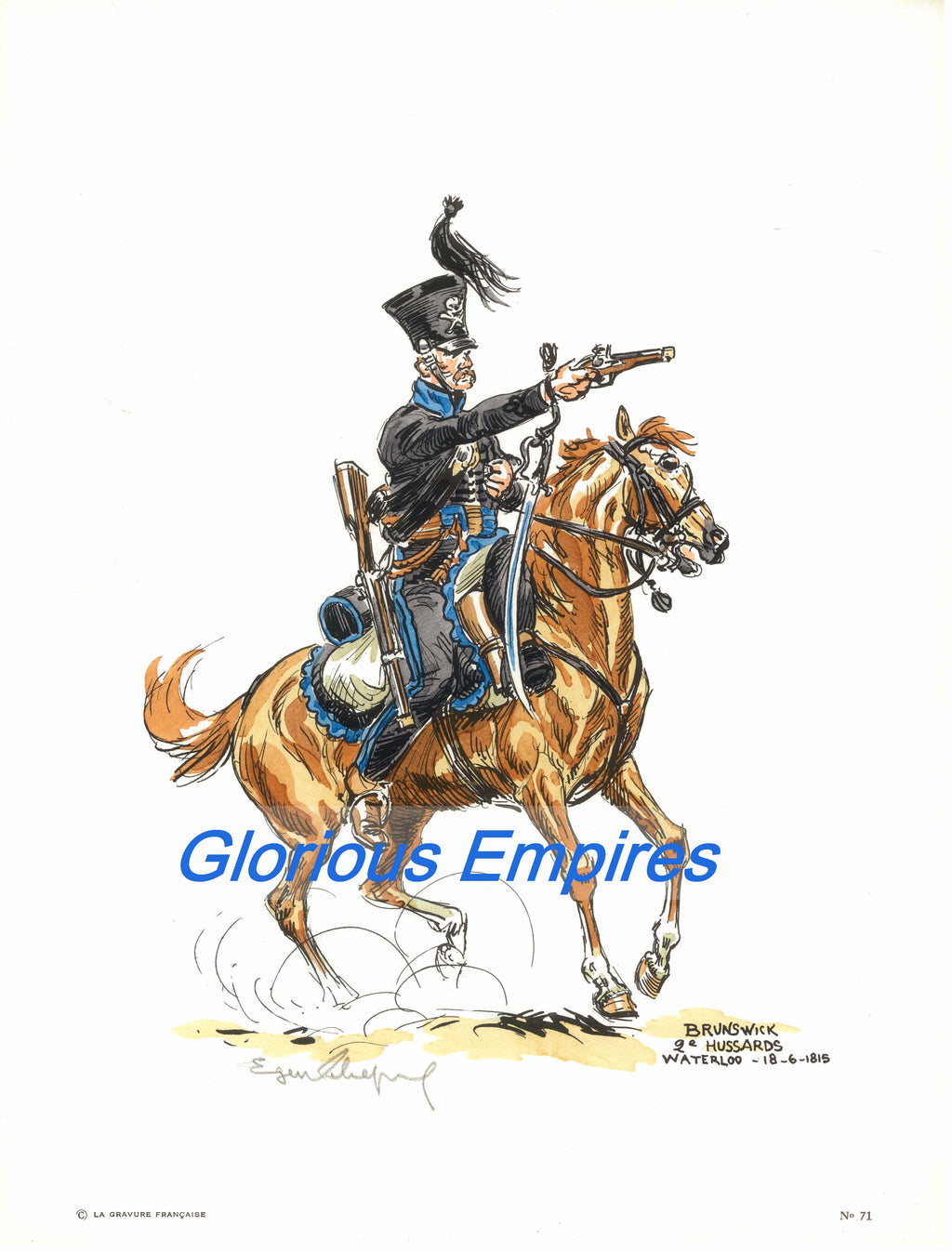 Print 71: Brunswick 2e Waterloo-18-6-1815 - Glorious Empires-Historical Miniatures  